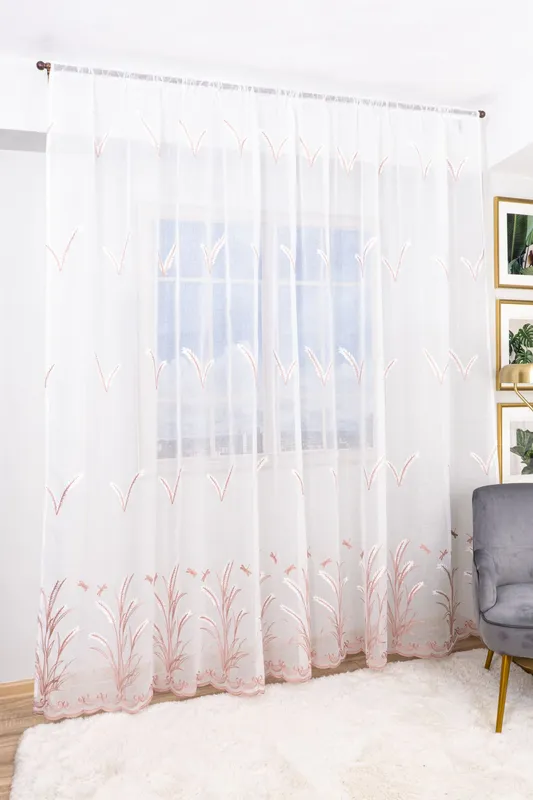 Set 2 Perdele din In Valeria Roz 100x245cm cu Rejansa -PERD0112B_100x245_ATL
