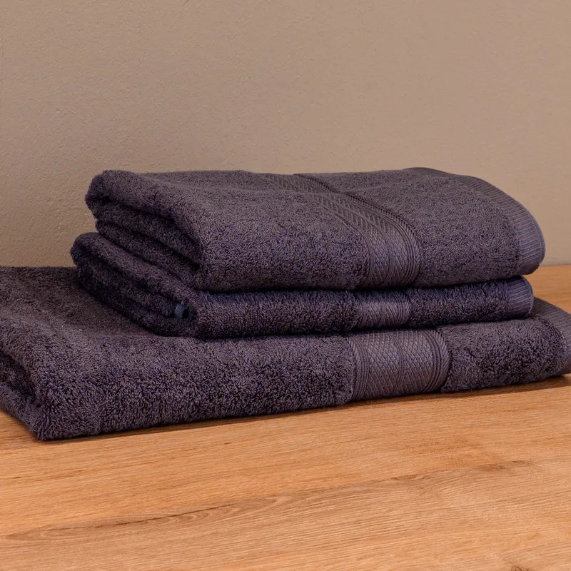 Set 3 Prosoape Gri Premium din Fibre de Bambus 100%, Super Absorbante - 2 de 50x90cm si 1 de 70x140 cm - 1xPRSBL002_2xPRSBM002