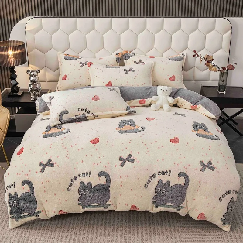 Lenjerie Cocolino cu Elastic 4 Piese - Cute Cat - CBE4J_N094