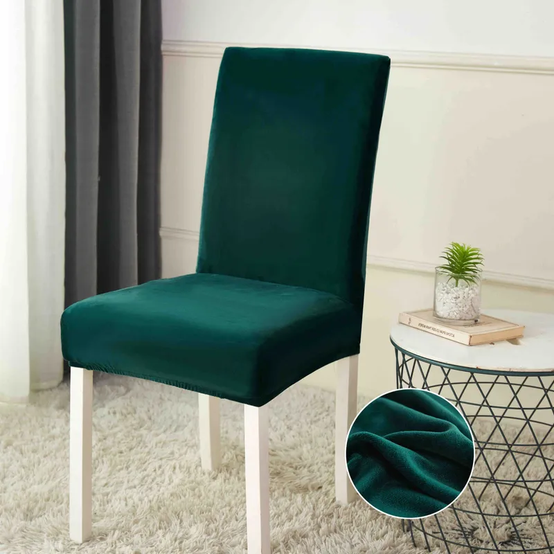 Set 5+1 GRATIS Huse de Scaun Universale din Catifea  - Verde - HS60069