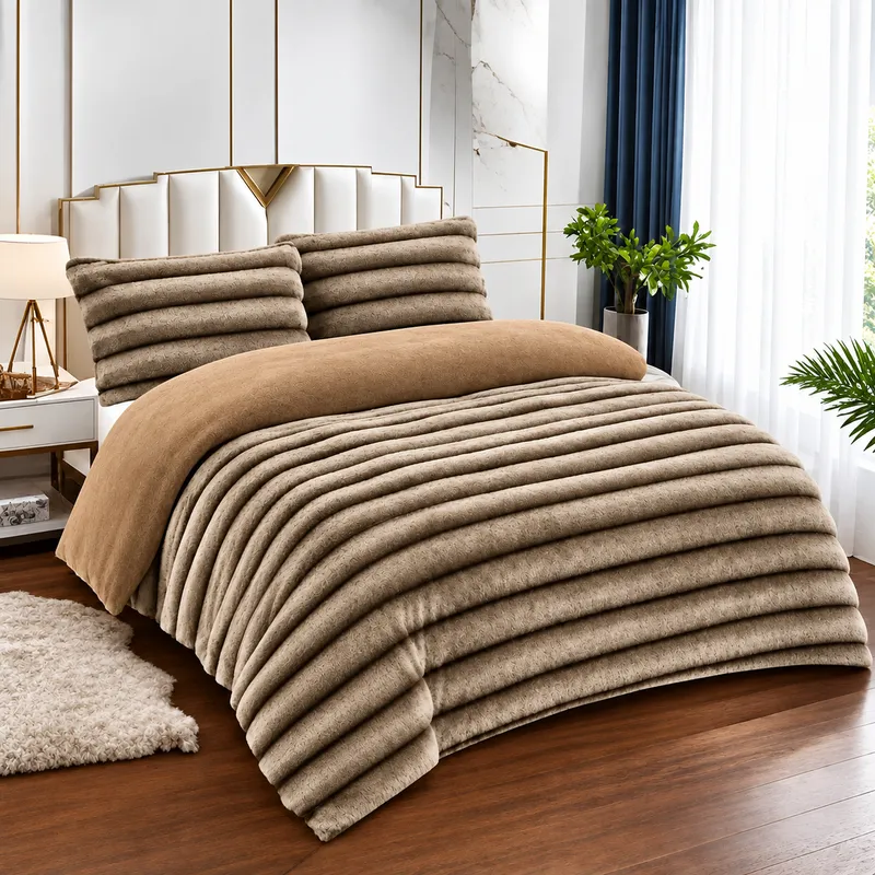 Pilota Happy Touch 200x230cm + 2 Fete de Perna 50x70cm - Bej Cappuccino - PMG_N022