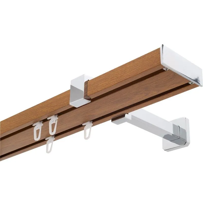 Galerie Perdea Dubla din Aluminiu Premium - Stejar Auriu - 240 cm - APDGP002_240_APDGP