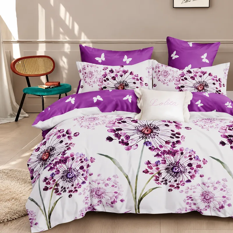 Lenjerie Finet 6 Piese - Model Floral Mov - LFS_C078A