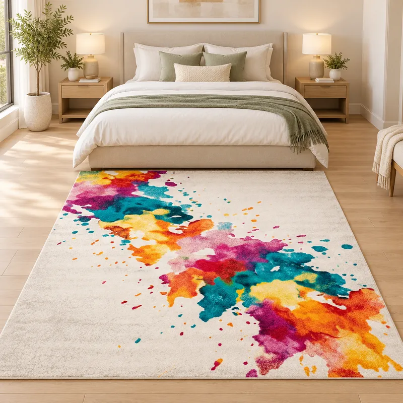 Covor Living Vals, Viu Colorat, Crem - Portocaliu, 160x230 cm, Polipropilena - T036