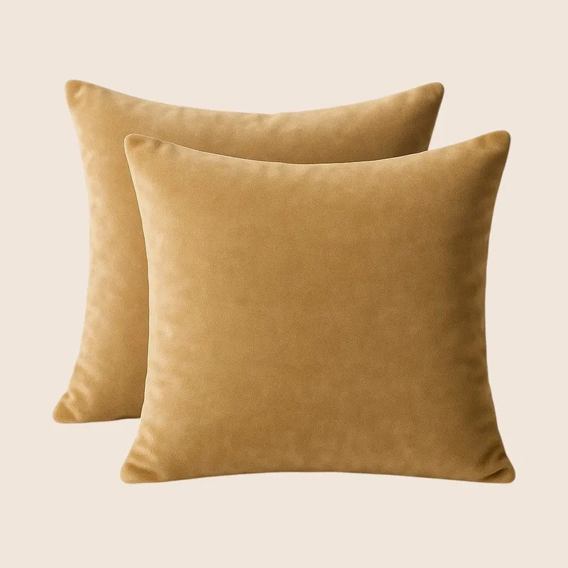 Set 2 Perne Decorative din Catifea Cappuccino 50x50 cm - PDP0313_50x50