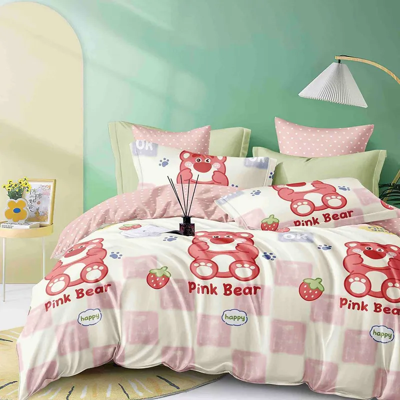 Lenjerie Finet 6 Piese cu Elastic - Pink Bear - LFEJ0250