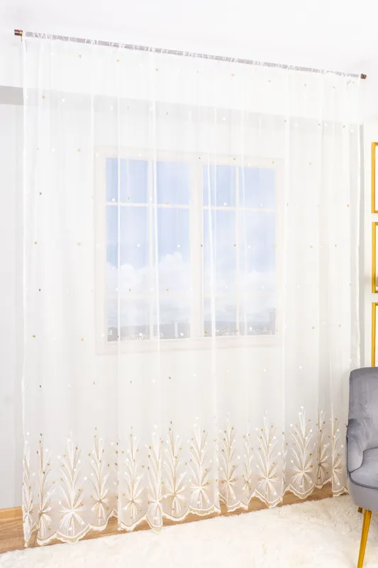 Set 2 Perdele Golden Harmony Brodata 150x245cm cu Rejansa -  PERD085B_150x245_ATL