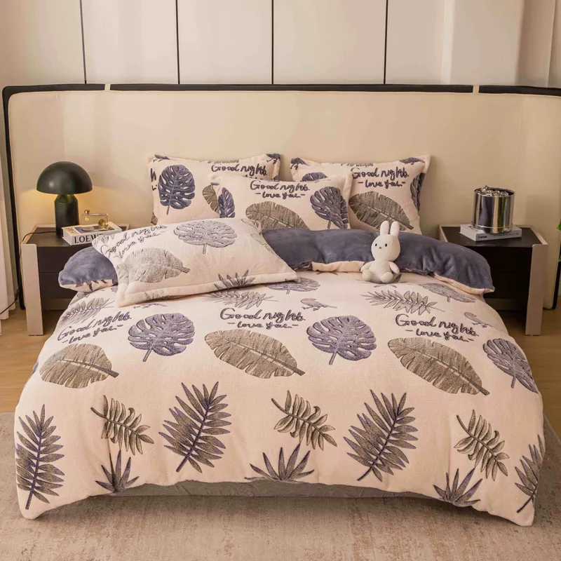 Lenjerie Cocolino 90/120x200cm - 4 Piese - Frunze Tropicale - CBOSG4J_N102