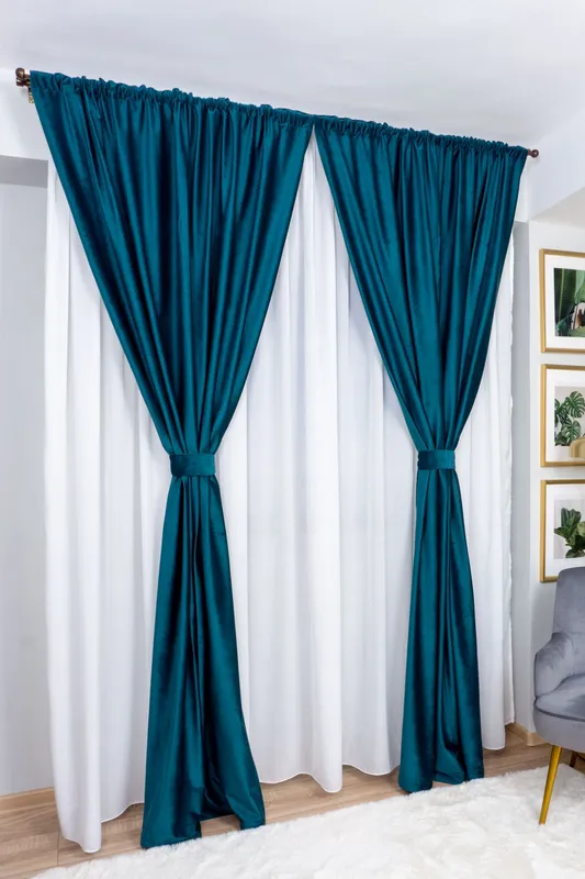 Set 2 Draperii Catifea Turquaz 100x245cm cu Rejansa - CTFDA510_100x245_ATL_EMG