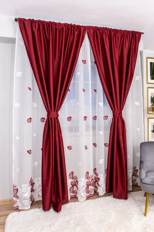 Set Dulcinea - Perdea Serenity din In Visiniu Intens PDS090A_300X245_D2_06_ATL si Draperii Blackout Visiniu Intens - BOTD006_145x245_C2_07_ATL cu Rejansa Set_ATL