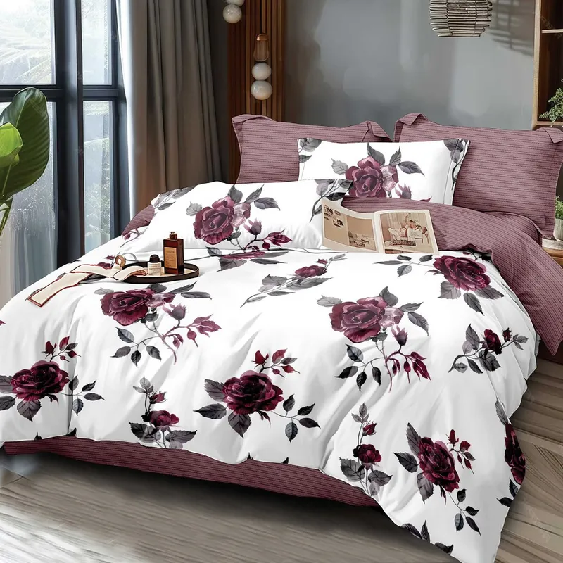 Lenjerie Finet 6 Piese - Trandafiri Burgundy - LFS_C153