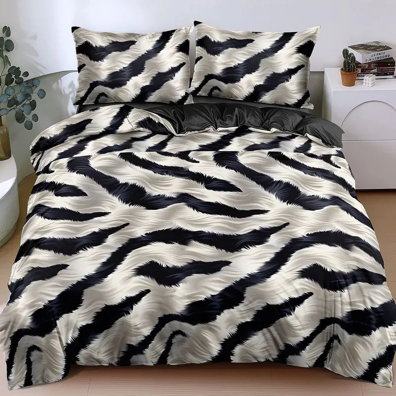 Lenjerie Bumbac Satinat 4 Piese - Zebra Print - LBDP_G117B
