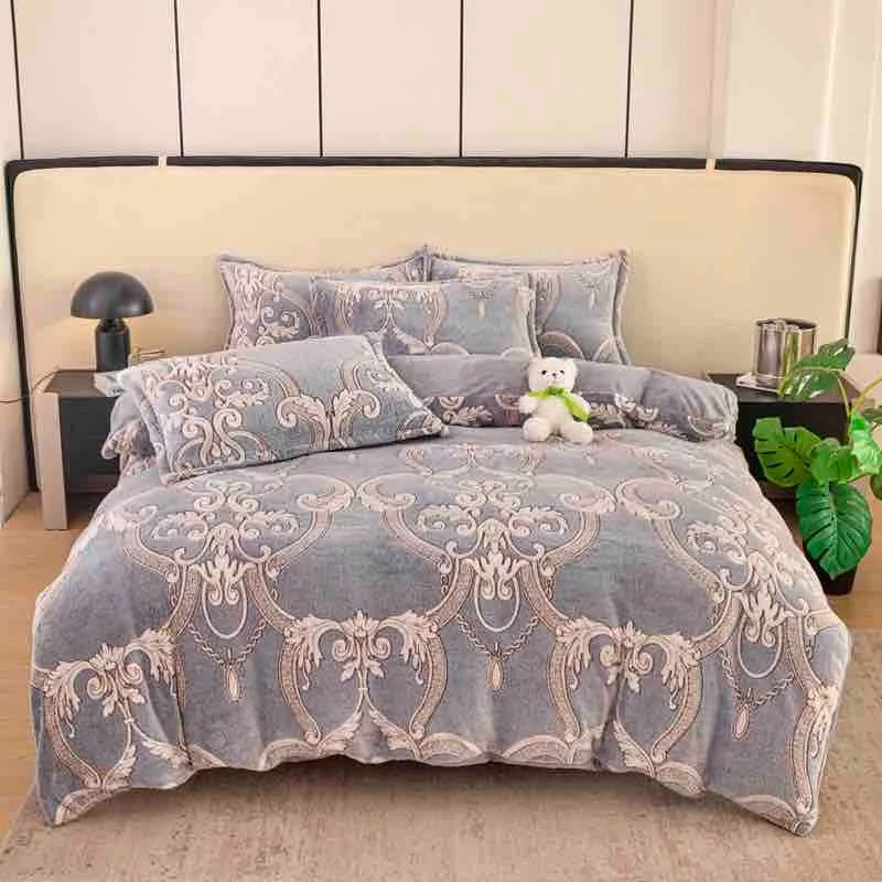 Lenjerie Cocolino 90/120x200cm - 4 Piese - Gri Model Turcesc - CBOSG4J_N104