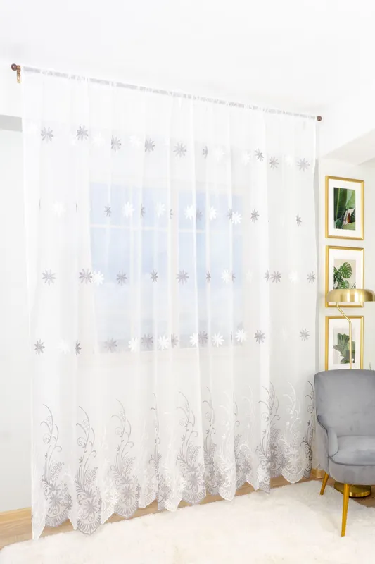 Set 2 Perdele din In Mira Gri 100X245cm cu Rejansa - PERD0135_100X245_ATL