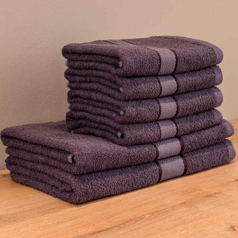 FamilyPack - Set 6 Prosoape din Bumbac 100%, Gri Titan - 4 pentru Mâini 50x90cm si 2 pentru Corp 70x140cm - 4xPRSM_I031_2xPRSL_I031