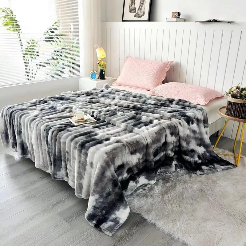 Patura Super Pufoasa 200x230cm - Gri Degrade - PCCS_T058