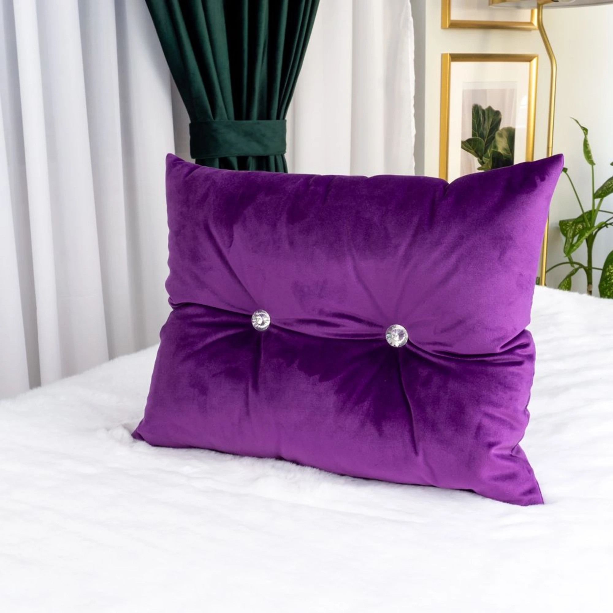 Perna Decorativa Diamond din Catifea Mov Royal 30x45cm  PDD0207_PLC