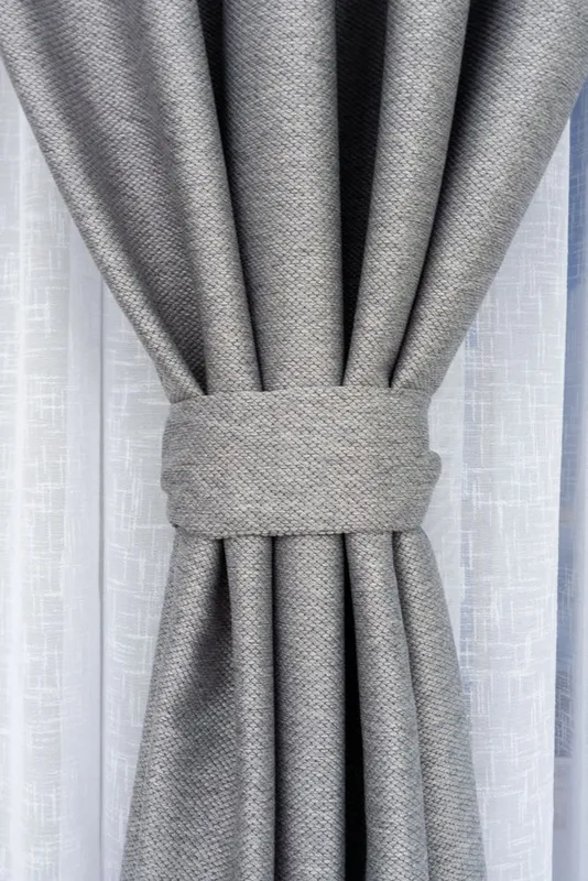 Set 2 Draperii Scurte din In 100x135cm cu Rejansa- Gri Pinchard - DIN012_100x135_ATL