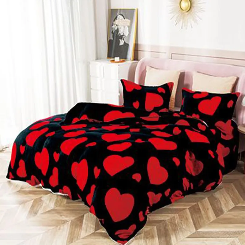 Lenjerie 4 Piese Cocolino - Neagra cu Inimi Mari - CBO4M_S112