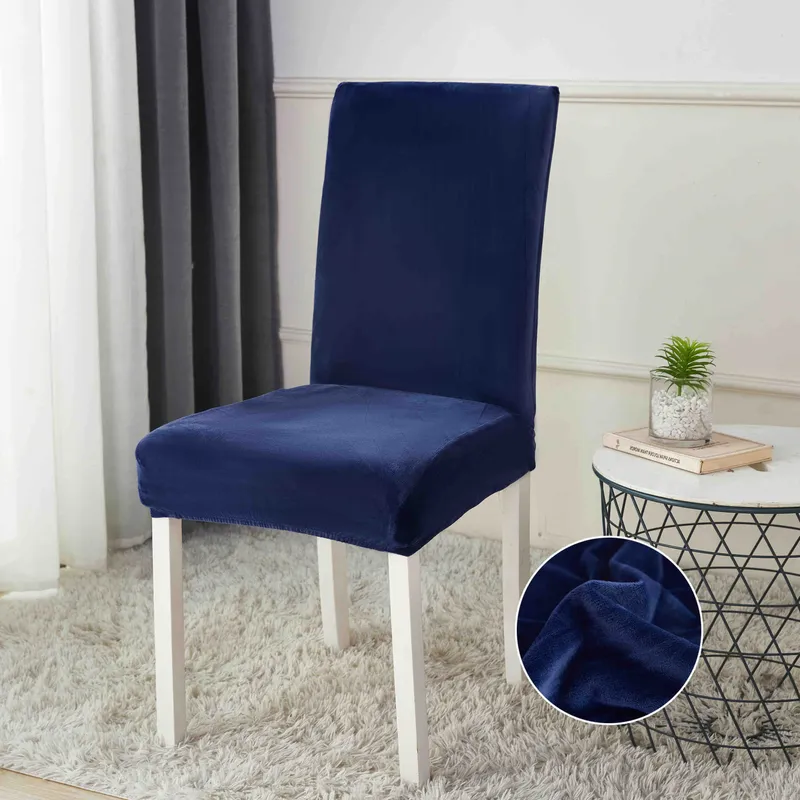 Set 5+1 GRATIS Huse de Scaun Universale din Catifea  - Albastru - HS60059