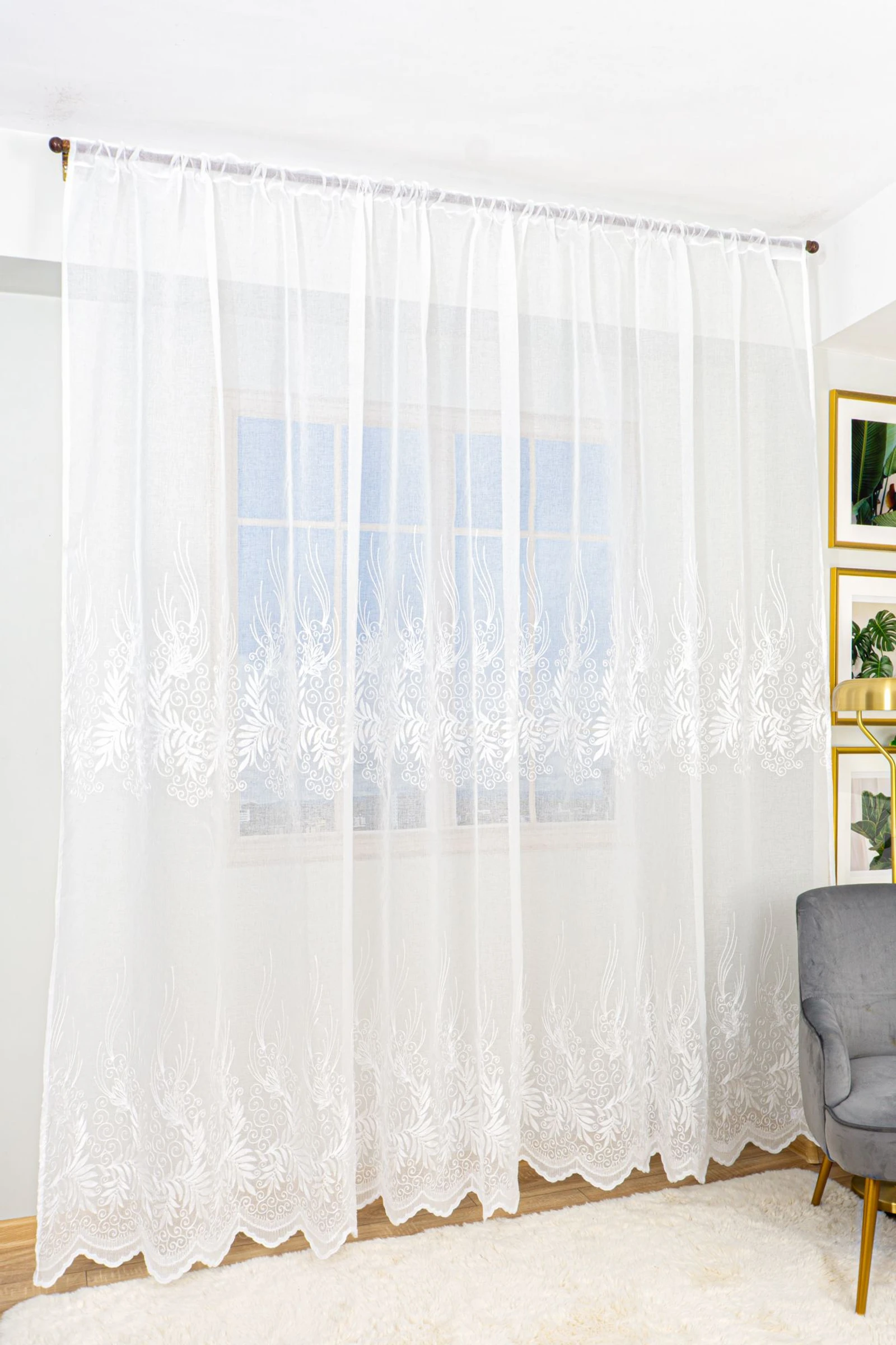 Set 2 Perdele din In Cora Alba 100x135cm cu Rejansa -  PERD0131_100X135_ATL