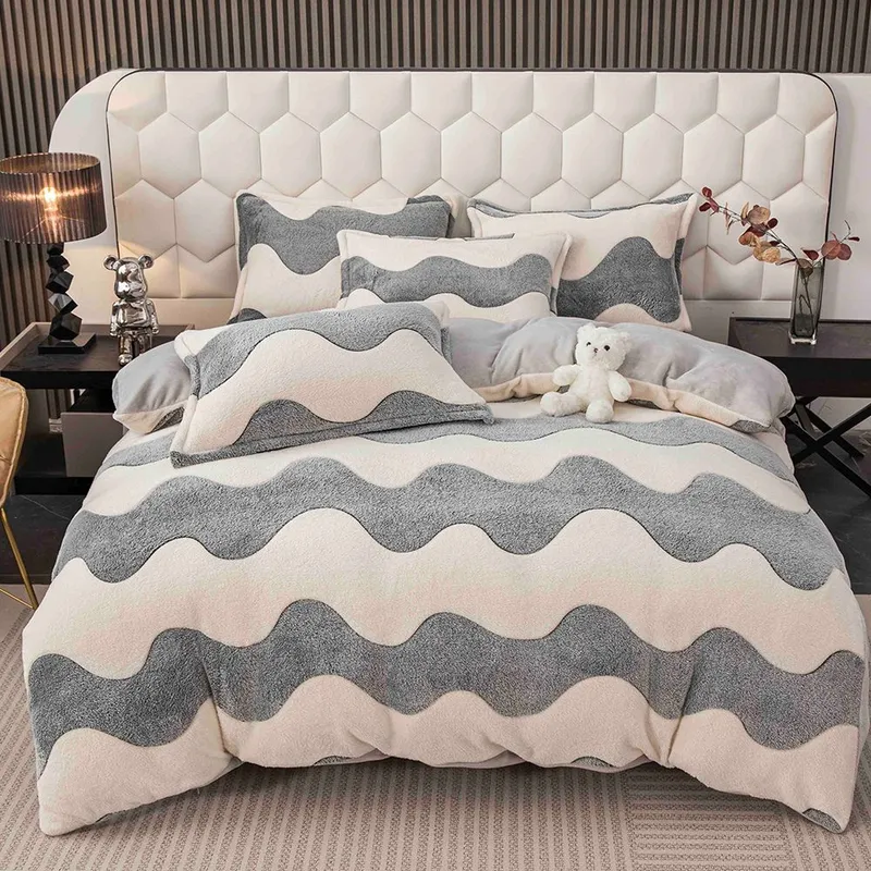 Lenjerie Cocolino cu Elastic 4 Piese - Valuri Gri - CBE4J_N093
