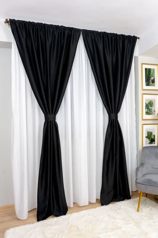 Draperie Blackout Negru Uni  - BOTD038_PLC