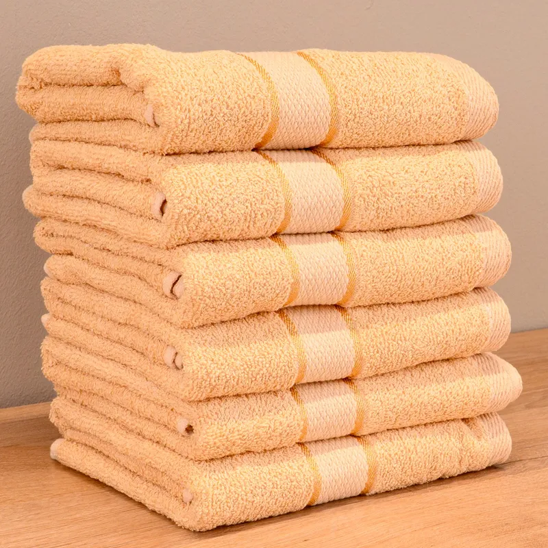 Set Prosoape 5+1 GRATIS - Cappuccino Deschis, Bumbac 100%, Medii - 50x90 cm. Ideale pentru Față și Mâini, Uscare Rapidă și Textură Pufoasă - 420g/mp - PRSM005
