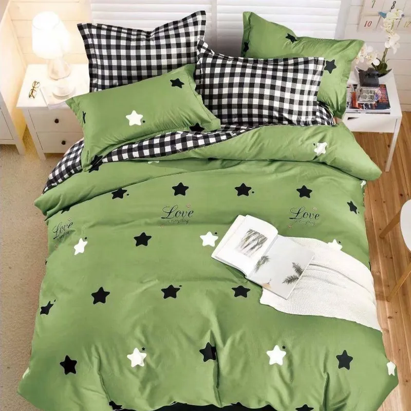 Lenjerie Finet 6 Piese - Verde cu Stelute - LFS_C104