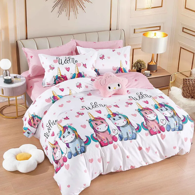 Lenjerie Bumbac Finet 6 Piese - Unicorni Colorati - LFJ_A074C