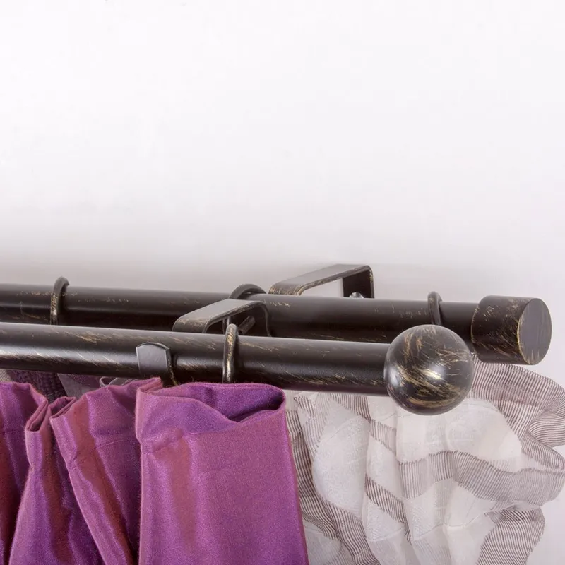 Galerie Perdea Dubla Extensibila Luna 160-300cm - Negru - Auriu - APDGX012_160_300_APDGX