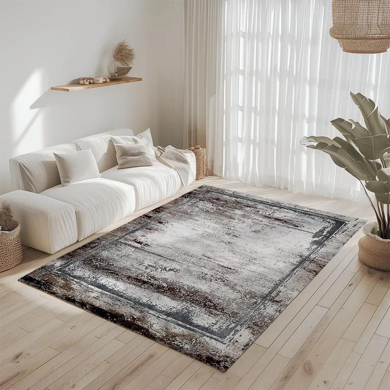 Covor pentru Dormitor 200x300 cm - Vitange Frame Maro - CVHD091_200x300_CVH