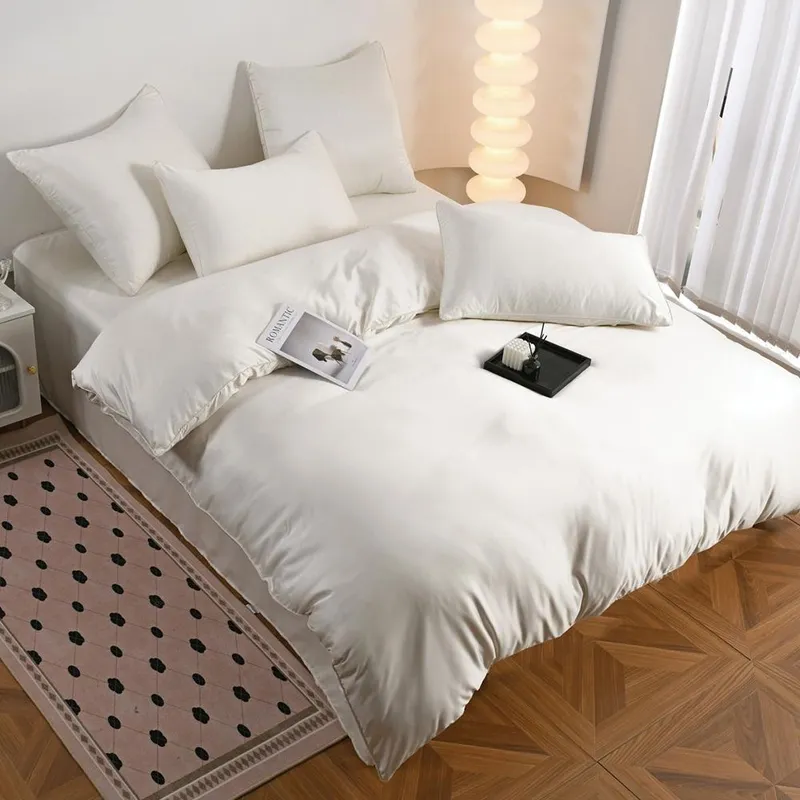 Lenjerie Premium 6 Piese din Matase - Crem Deschis - LPMN_B166B