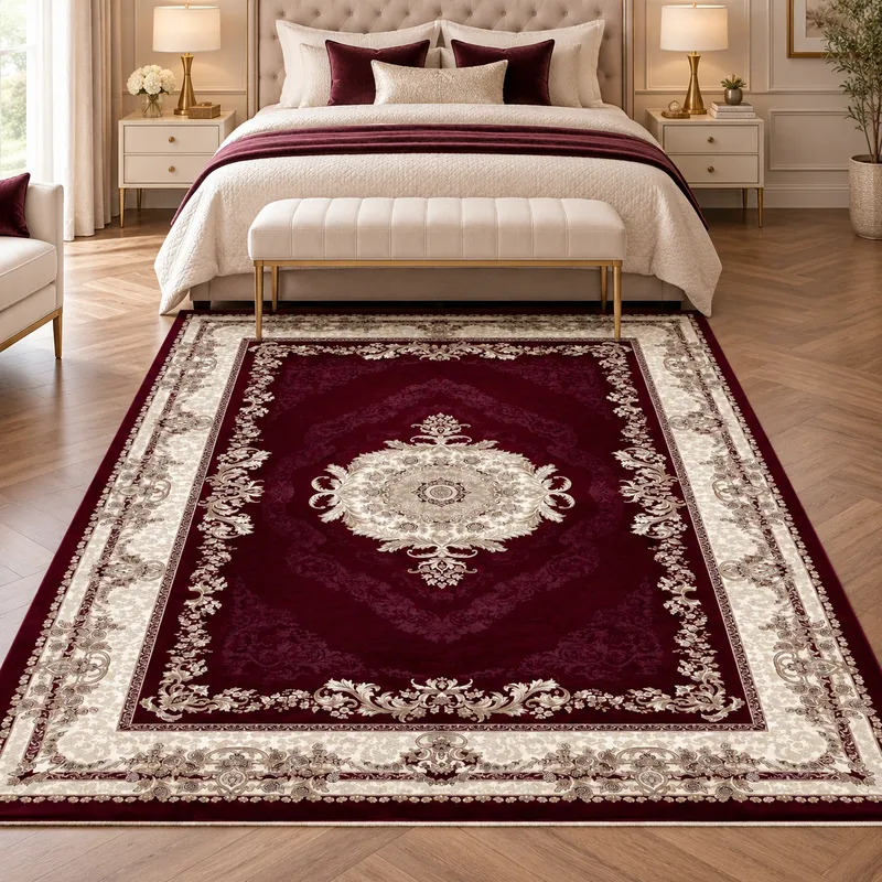Covor Living Royal Burgundy, Oriental, Burgundy - Crem, 160x230 cm, Polipropilena - T052