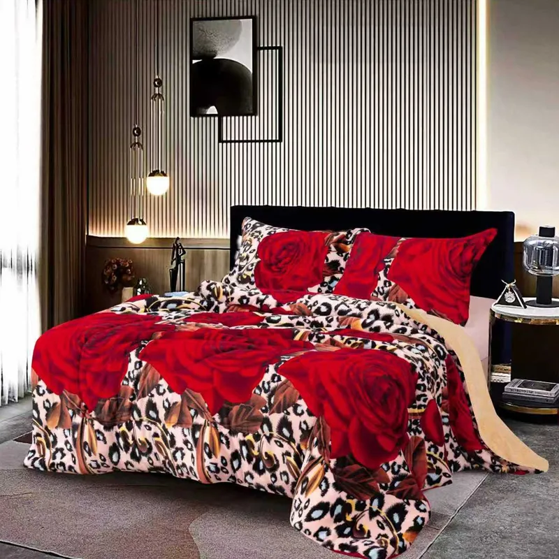 Pilota Cocolino cu Blanita, 200x230cm + 2 Fete de Perna 50x70cm - Rose Safari - PM_P037B