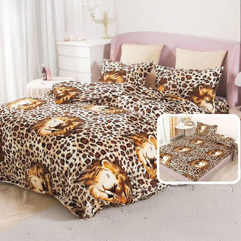 Lenjerie Cocolino cu Elastic 4 Piese - Animal Print - CBE4M_S088