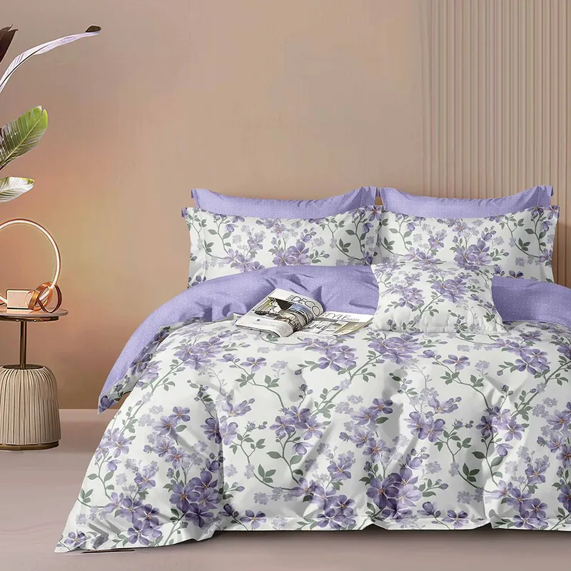 Lenjerie Finet 6 Piese - Crengute cu Flori Lila - LFS_C047B