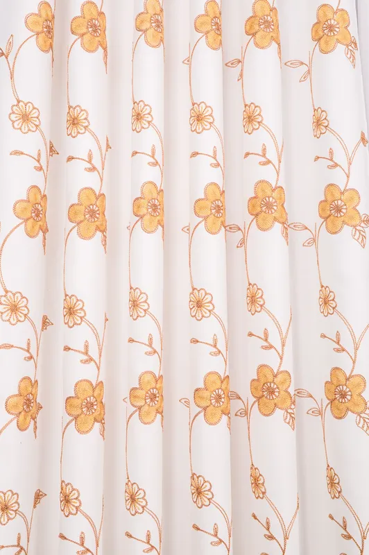 Draperie Brodata Flori pe Panza Crem - BOTD016A_PLC