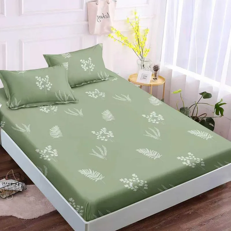 Cearceaf din Finet cu Elastic - 180x200 + 2 Fete Perna - Armonie Botanica - CEFJ_L019B
