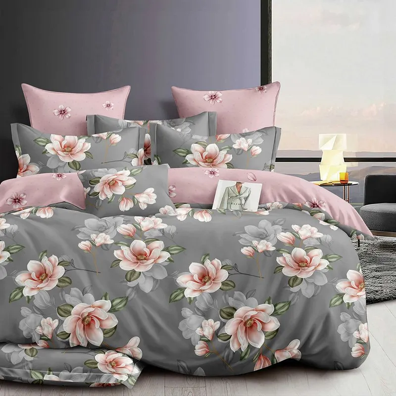 Lenjerie Finet 6 Piese - Flori Magnolie Roz - LFS_C072C
