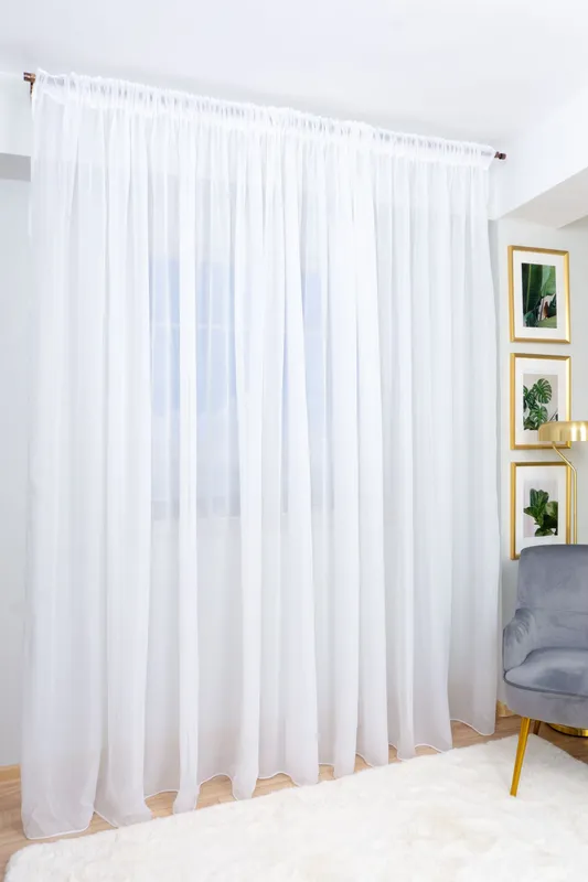 Set 2 Perdele Albe din Voal 100x135cm cu Rejansa- PERD008_100x135_ATL