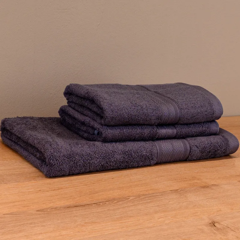 Set 3 Prosoape Gri din Fibre de Bambus 100%, Super Absorbante - 2 de 50x90cm si 1 de 70x140 cm - 1xPRSBL002_2xPRSBM002