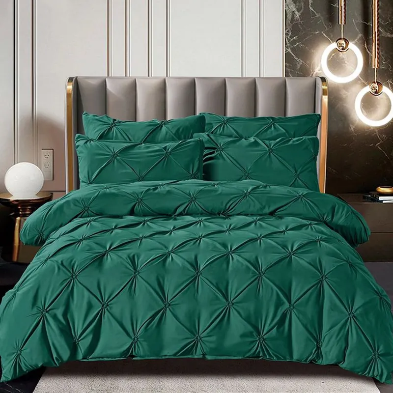 Lenjerie Pat Brodata 6 Piese Finet Premium - Verde - LFP_H125