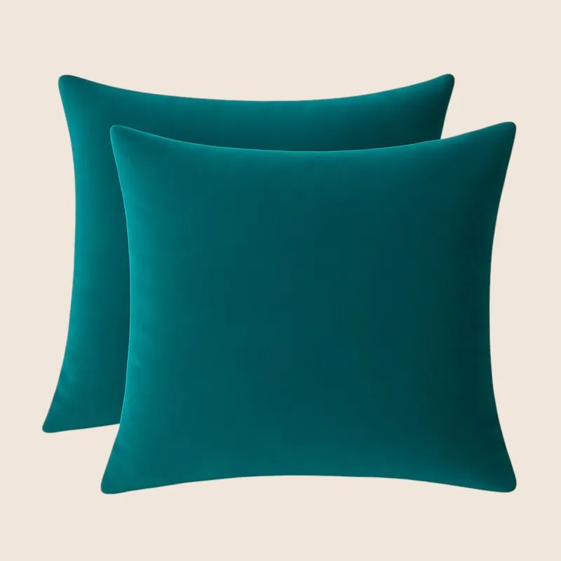 Set 2 Perne Decorative din Catifea Turcoaz 70x70 cm - PDP0315_70x70