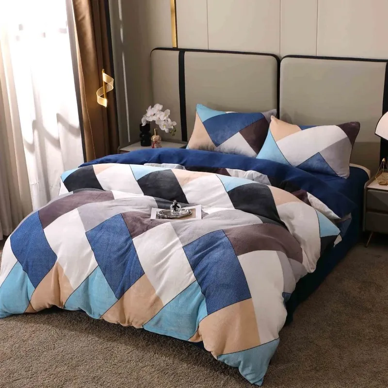Lenjerie 4 Piese Cocolino - Forme Geometrice Multicolore - CBO4B_N060