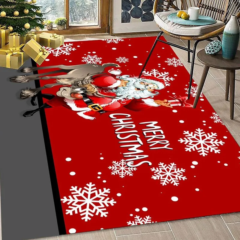 Covor Antiderapant pentru Dormitor 120x180 cm - Mos Craciun si Rudolf - CVHD080_120x180_CVH