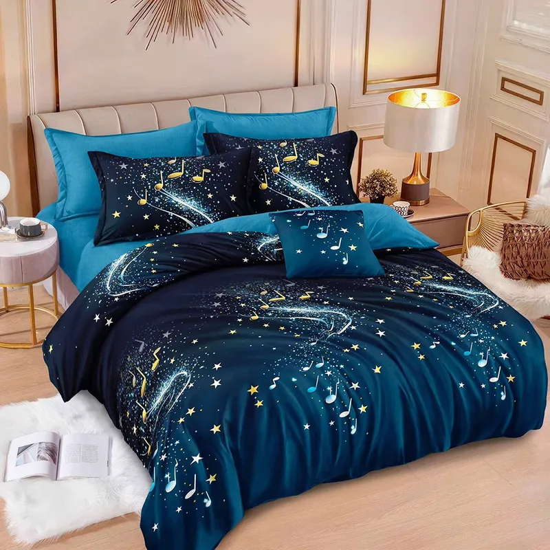 Lenjerie 6 Piese Bumbac Finet 3D/5D - Note Astrale - LFDN_A045E
