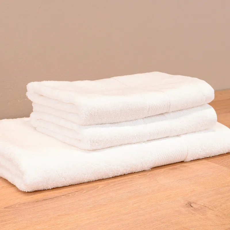Set 3 Prosoape Albe Premium din Fibre de Bambus 100%, Super Absorbante - 2 de 50x90cm si 1 de 70x140 cm - 1xPRSBL001_2xPRSBM001