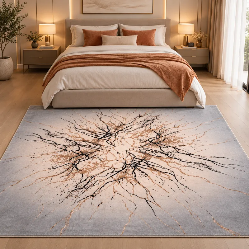 Covor Living Sinapse, Modern, Gri - Bej, 160x230 cm, Polipropilena - T042