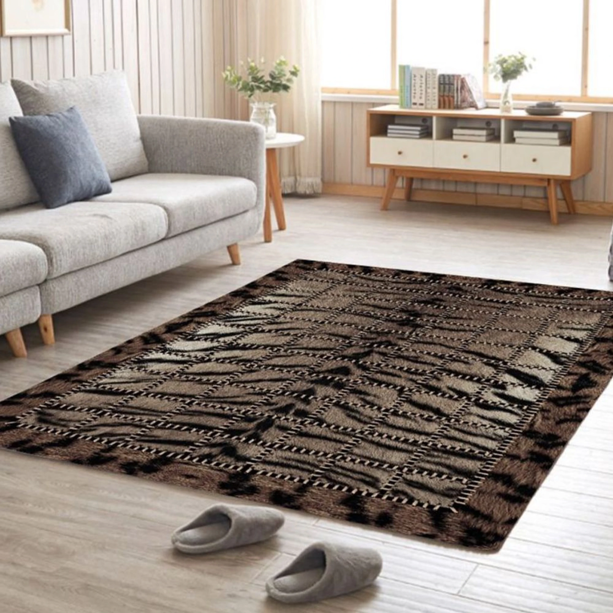 Covor Antiderapant pentru Dormitor 80x150 cm - Mozaic Safari - CVHD064_80x150_CVH